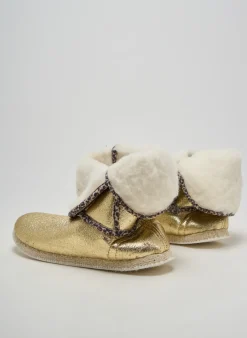 Chaussons/pantoufles L'atelier Charentaises Or Talon Plat Jusqu'à 3cm