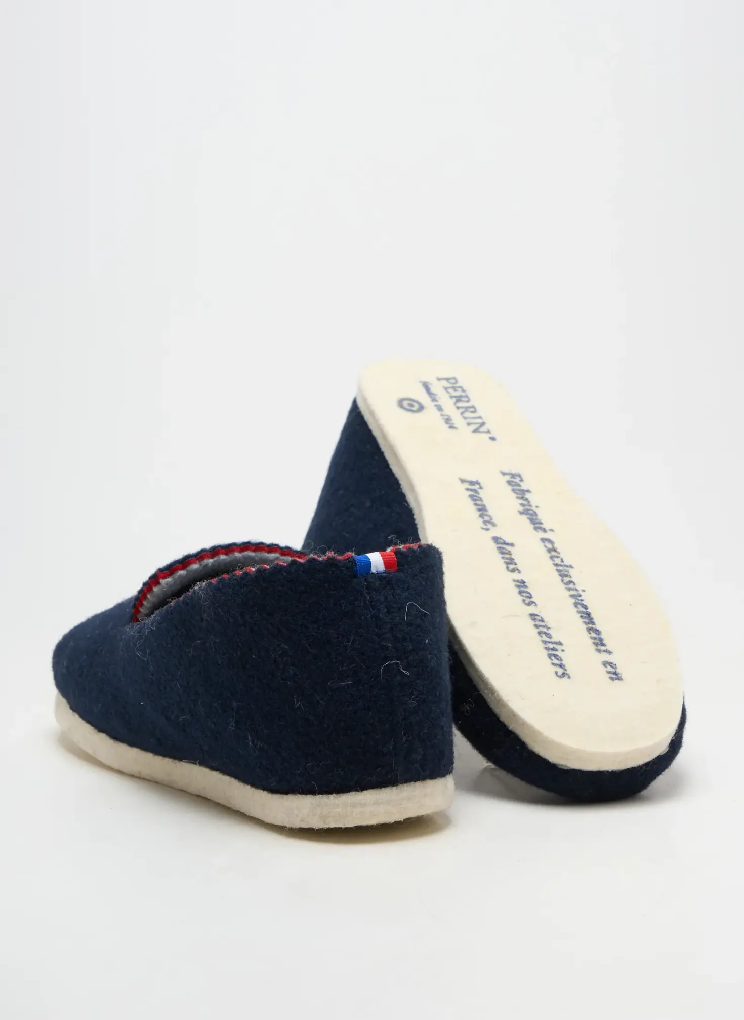 Chaussons/pantoufles Perrin Bleu Bout Rond