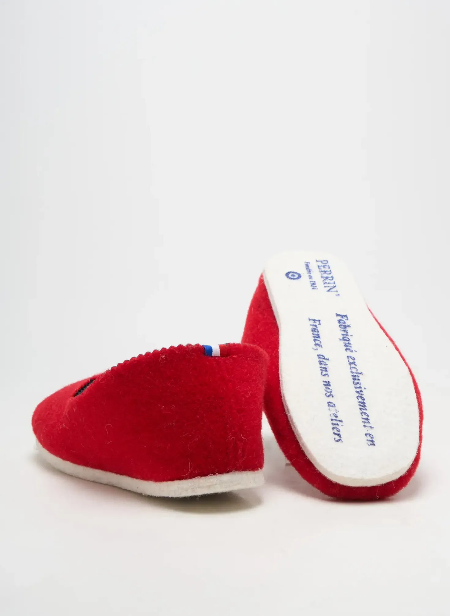Chaussons/pantoufles Perrin Rouge Bout Rond