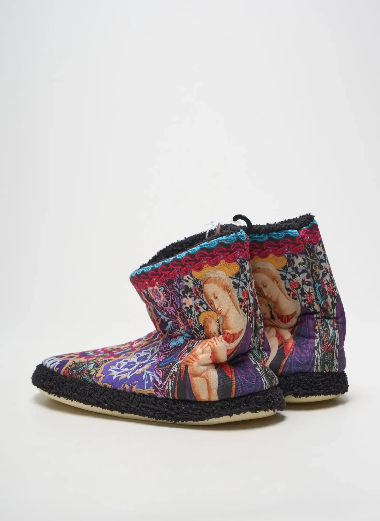 Chaussons/pantoufles Ruban Rouge Violet Talon Plat Jusqu'à 3cm