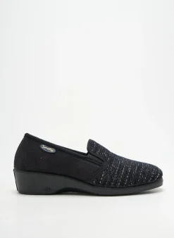 Chaussons/pantoufles Semelflex Noir Talon Plat Jusqu'à 3cm