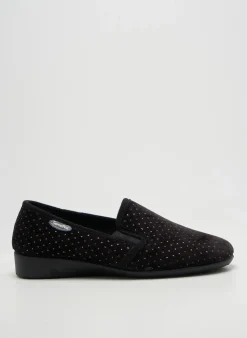 Chaussons/pantoufles Semelflex Noir Talon Plat Jusqu'à 3cm