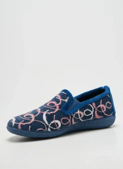 Chaussons/pantoufles Semelflex Bleu Talon Plat Jusqu'à 3cm
