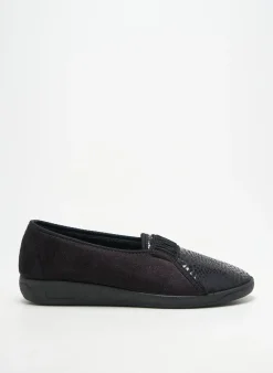 Chaussons/pantoufles Soir Et Matin Noir Talon Plat Jusqu'à 3cm