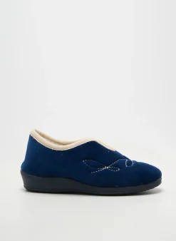 Chaussons/pantoufles Soir Et Matin Bleu Talon Plat Jusqu'à 3cm