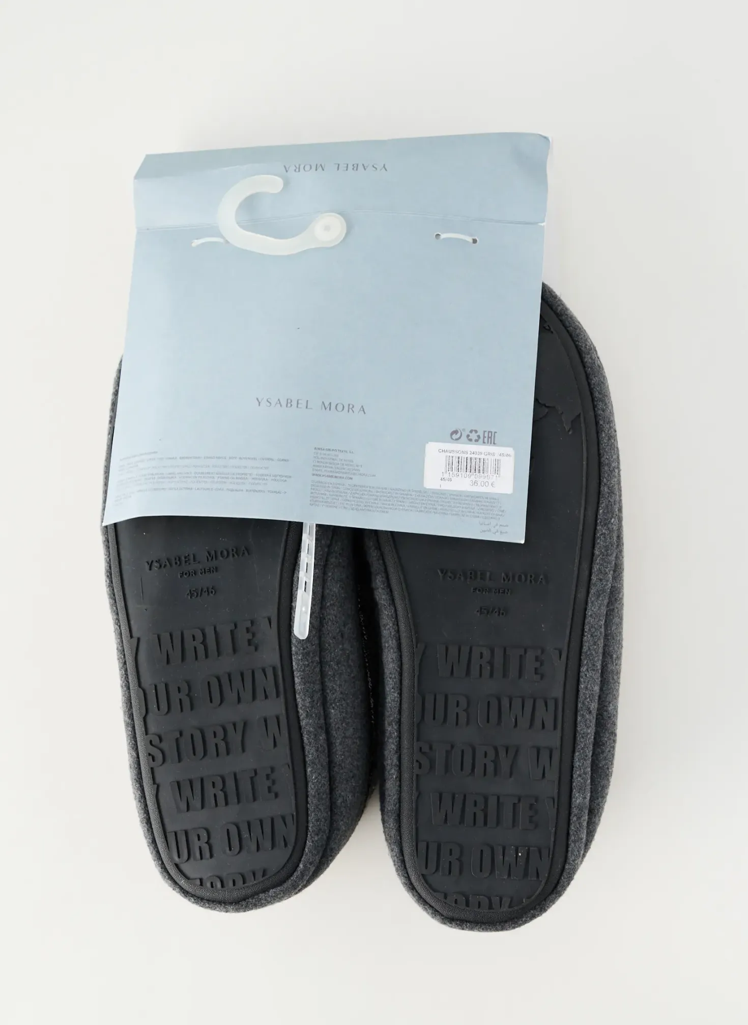 Chaussons/pantoufles Ysabel Mora Gris Bout Rond