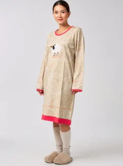 Chemise De Nuit Rose Pomme Beige