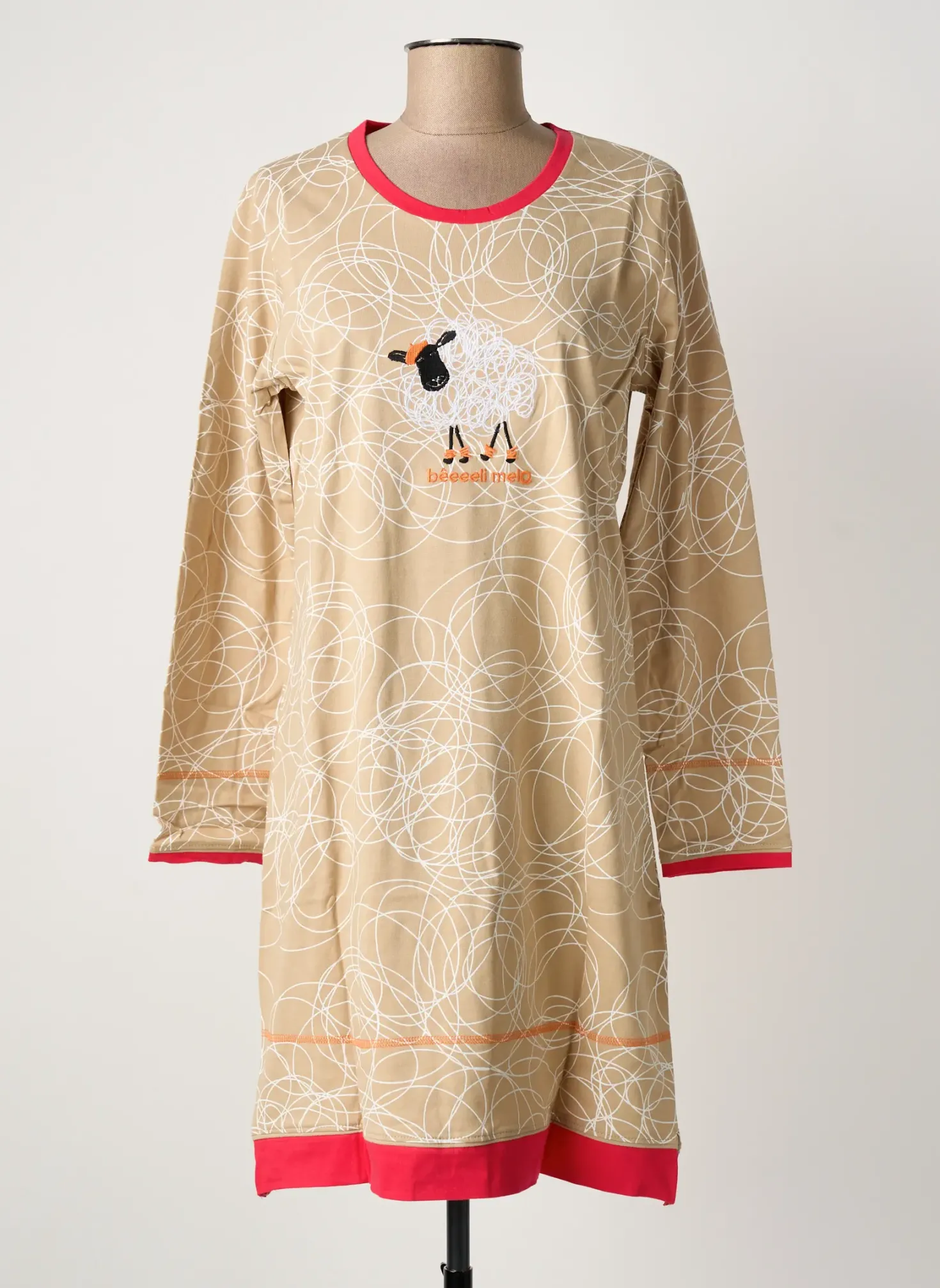 Chemise De Nuit Rose Pomme Beige