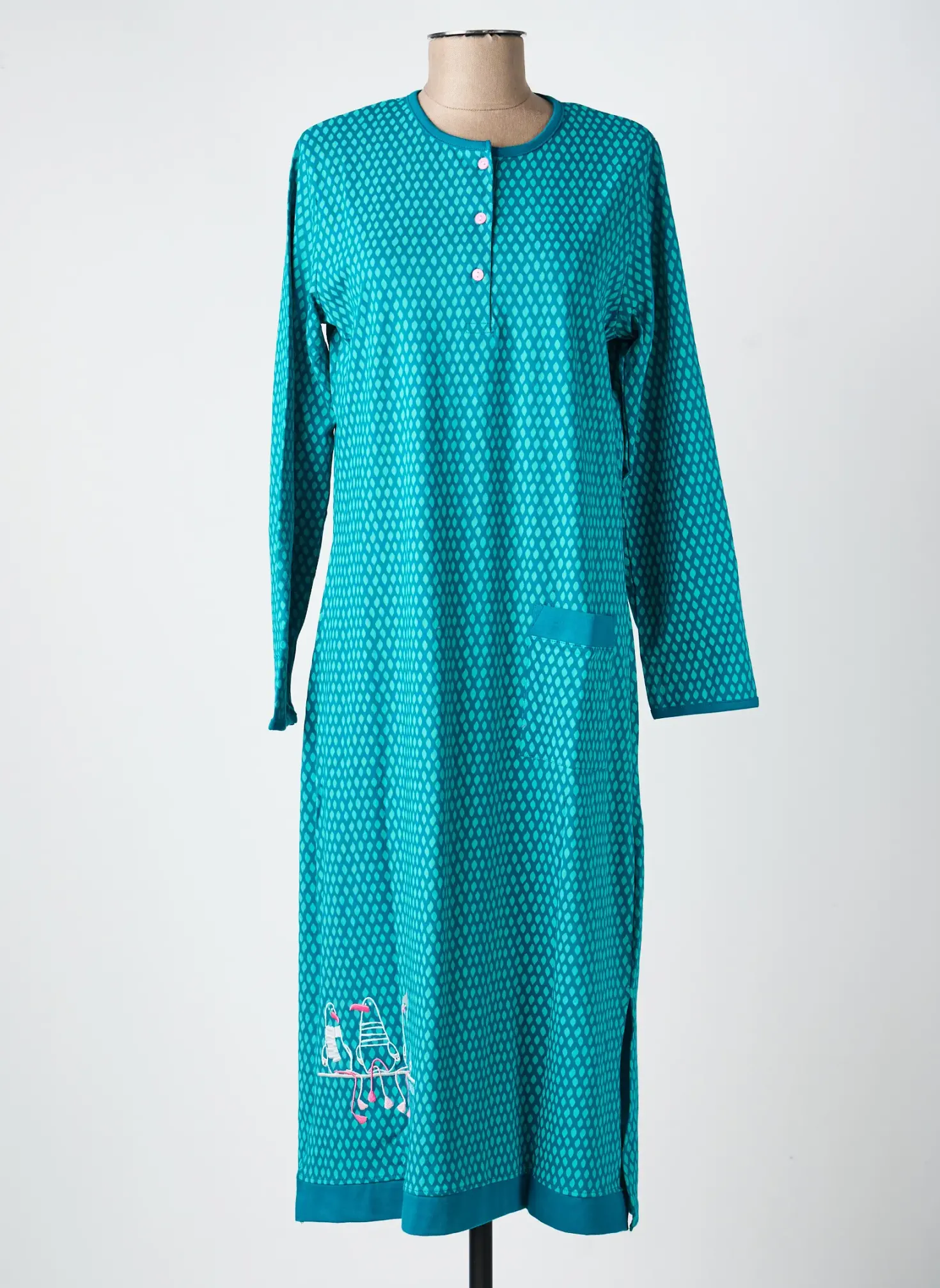 Chemise De Nuit Rose Pomme Bleu