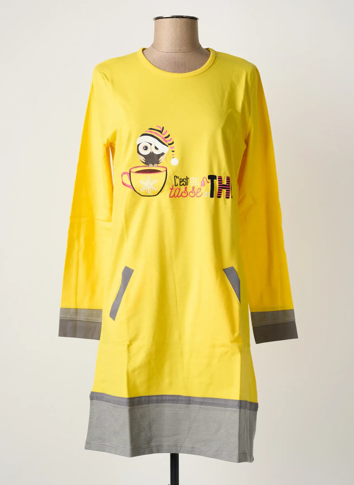 Chemise De Nuit Rose Pomme Jaune