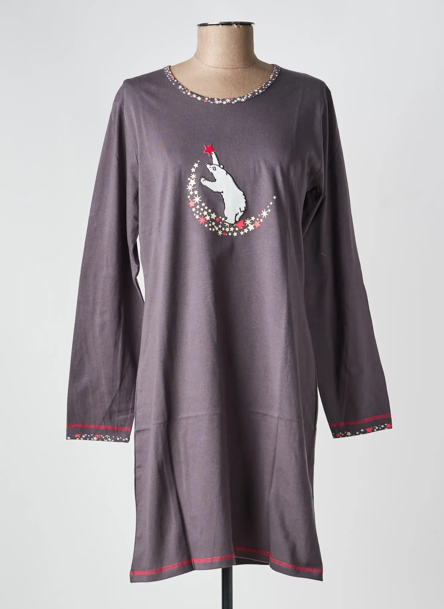 Chemise De Nuit Rose Pomme Marron