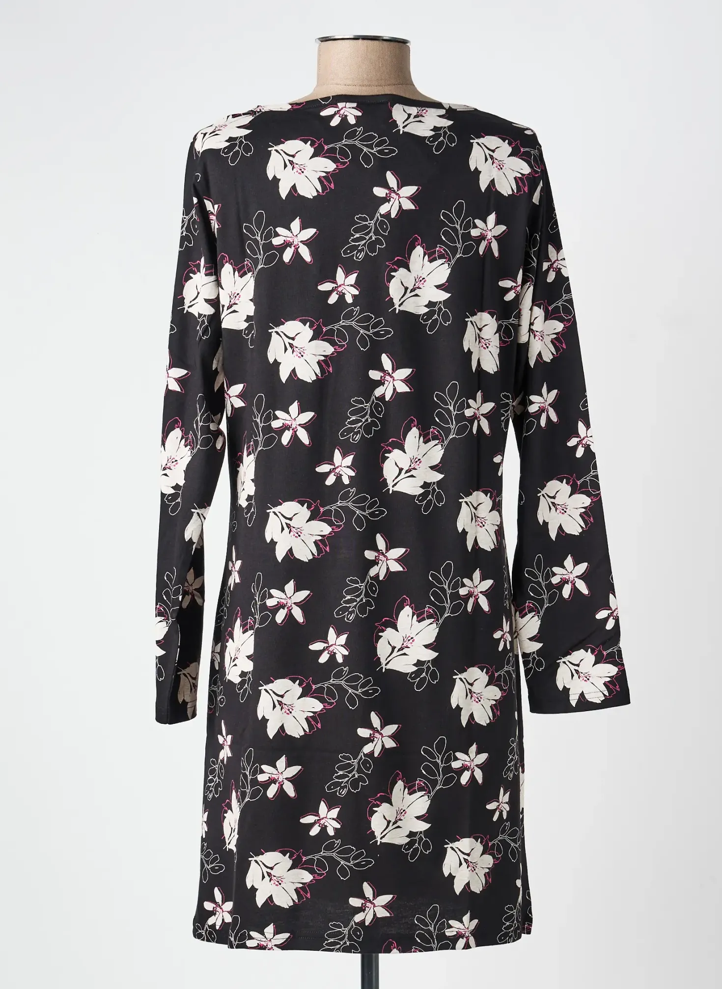 Chemise De Nuit Rose Pomme Noir
