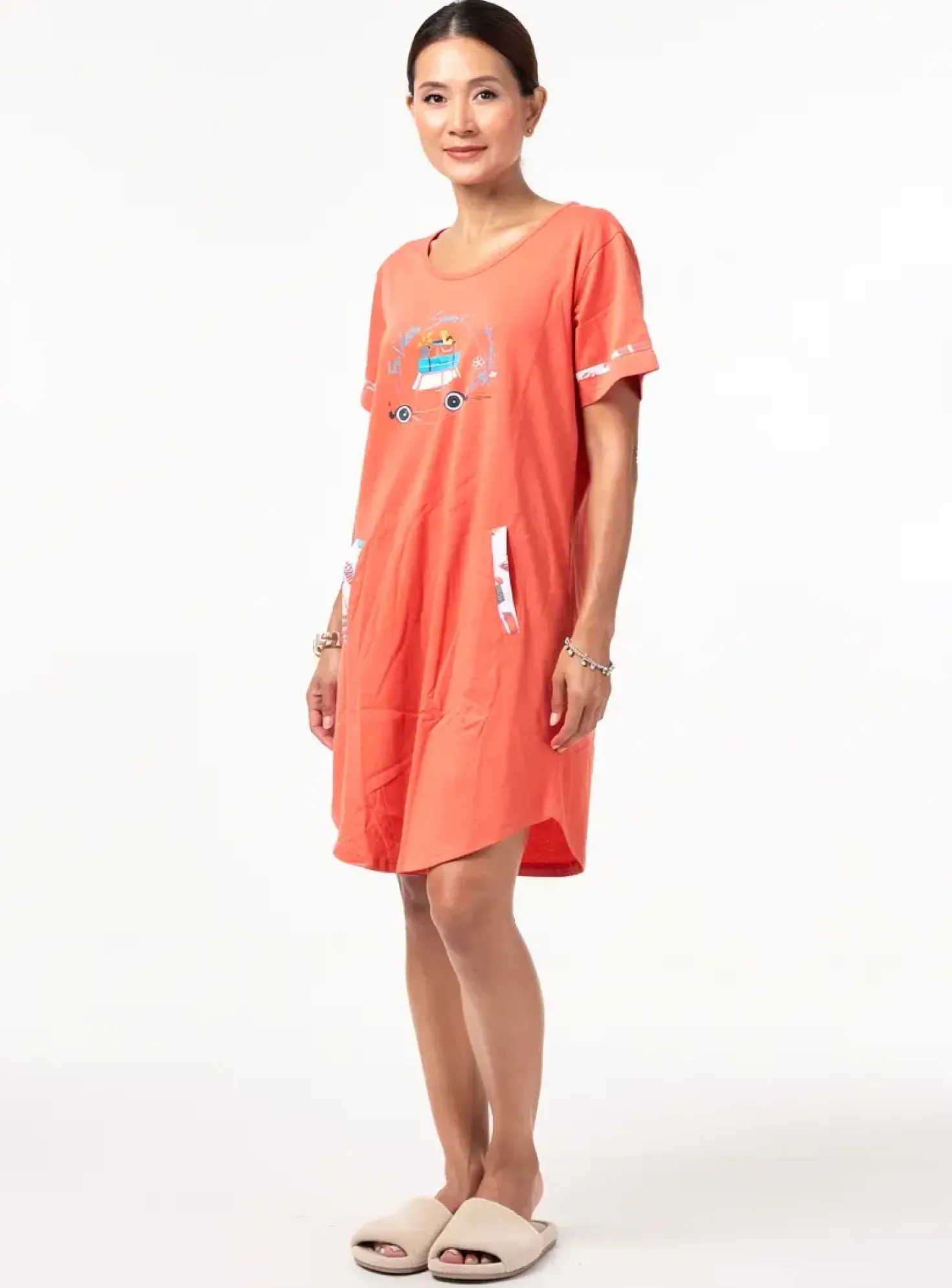 Chemise De Nuit Rose Pomme Orange