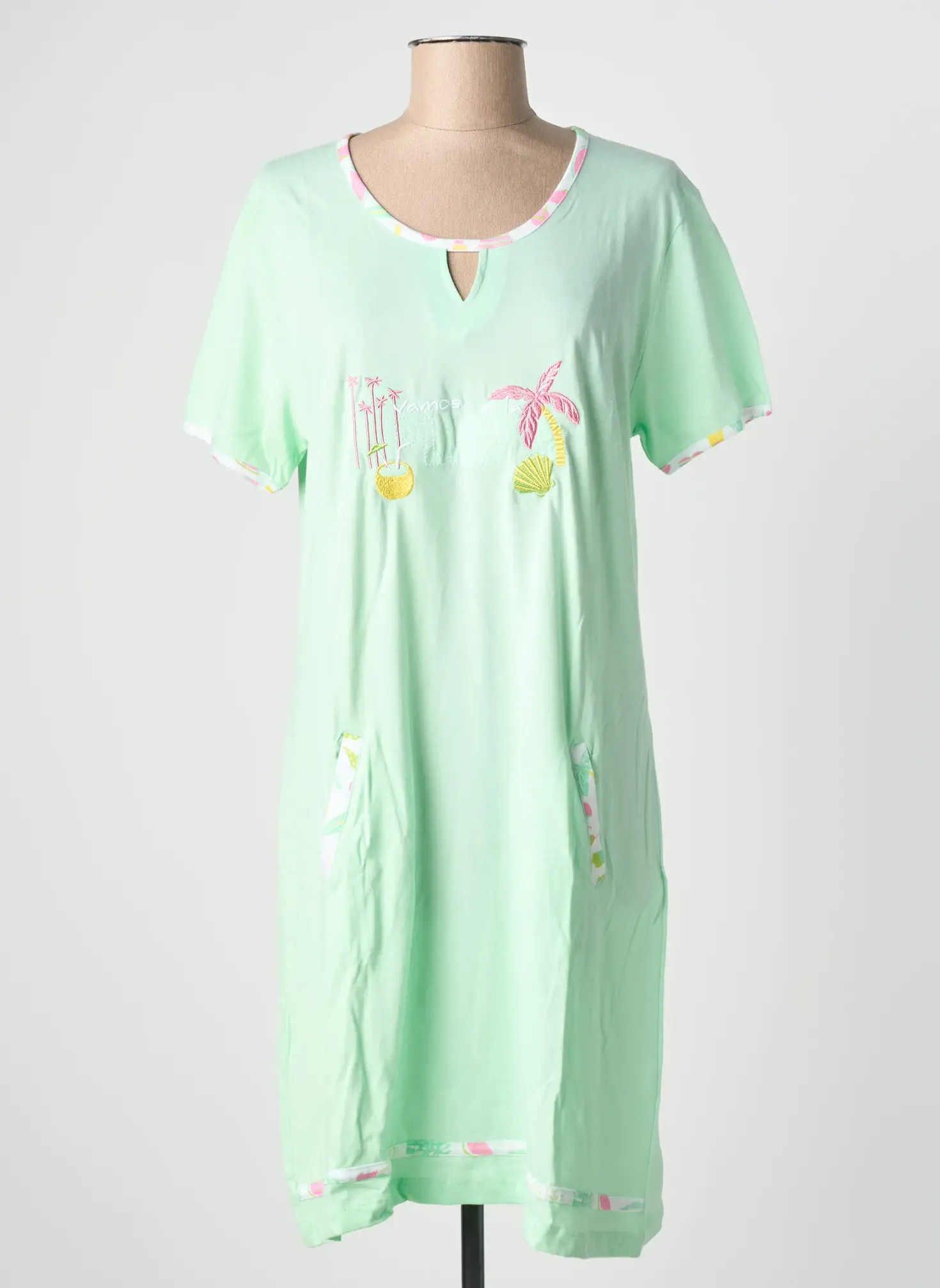 Chemise De Nuit Rose Pomme Vert