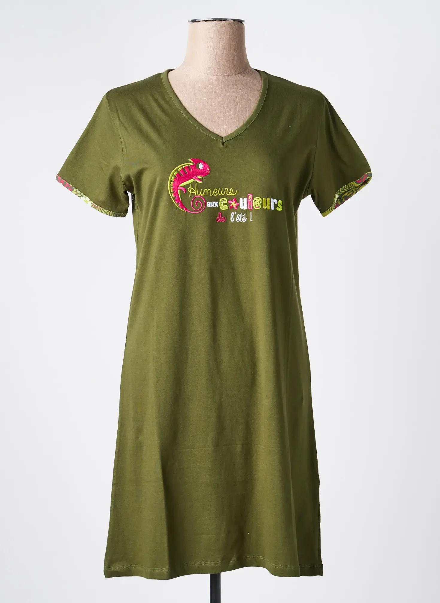 Chemise De Nuit Rose Pomme Vert