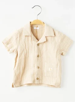 Chemise Manches Courtes Noppies Beige