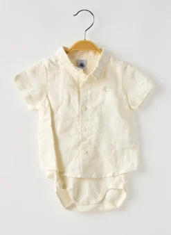 Chemise Manches Courtes Petit Bateau Beige