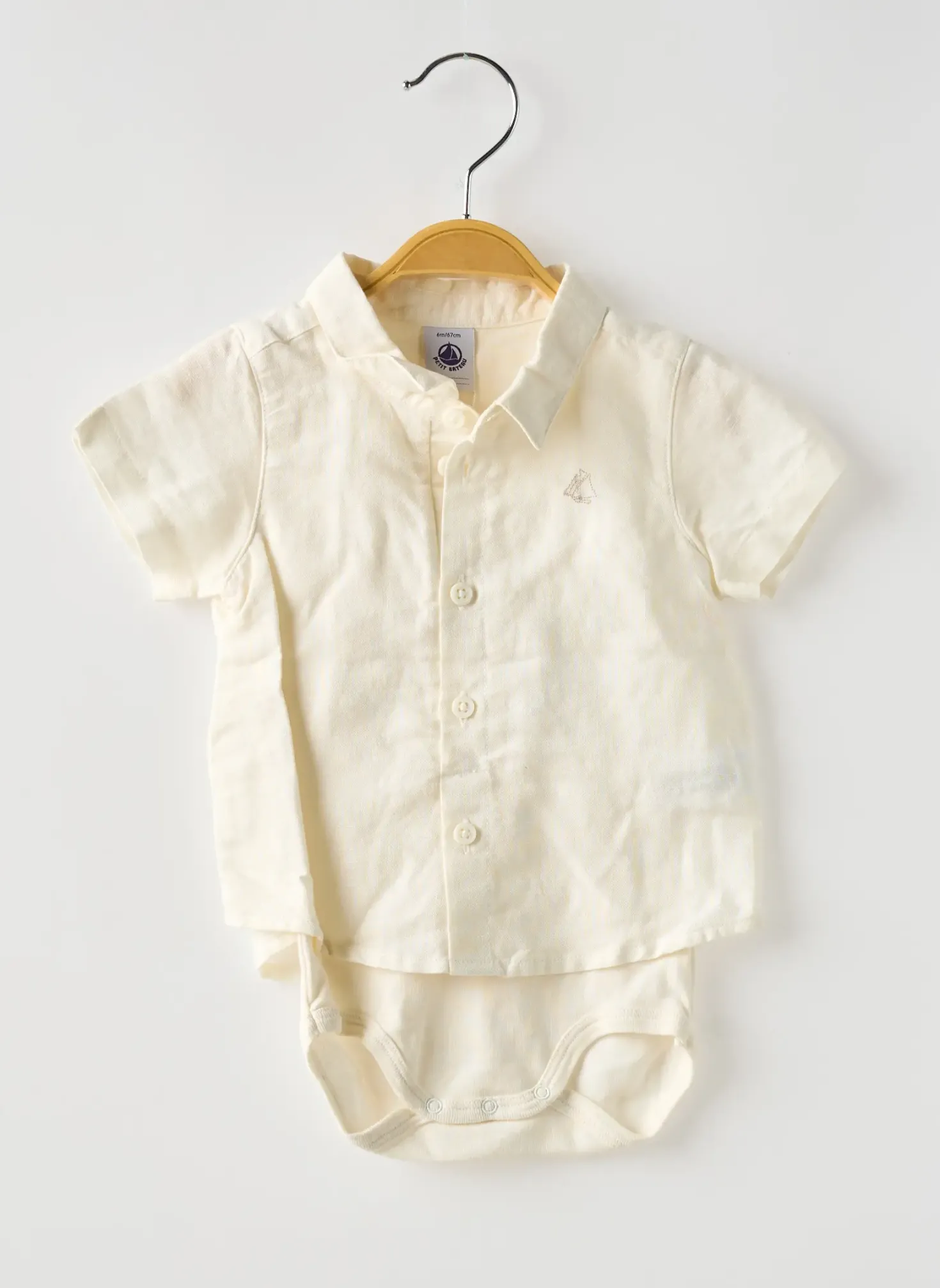 Chemise Manches Courtes Petit Bateau Beige