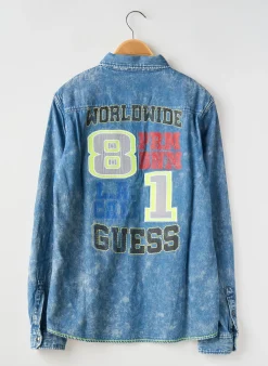 Chemise Manches Longues Guess Bleu