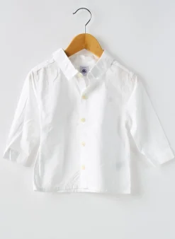 Chemise Manches Longues Petit Bateau Blanc