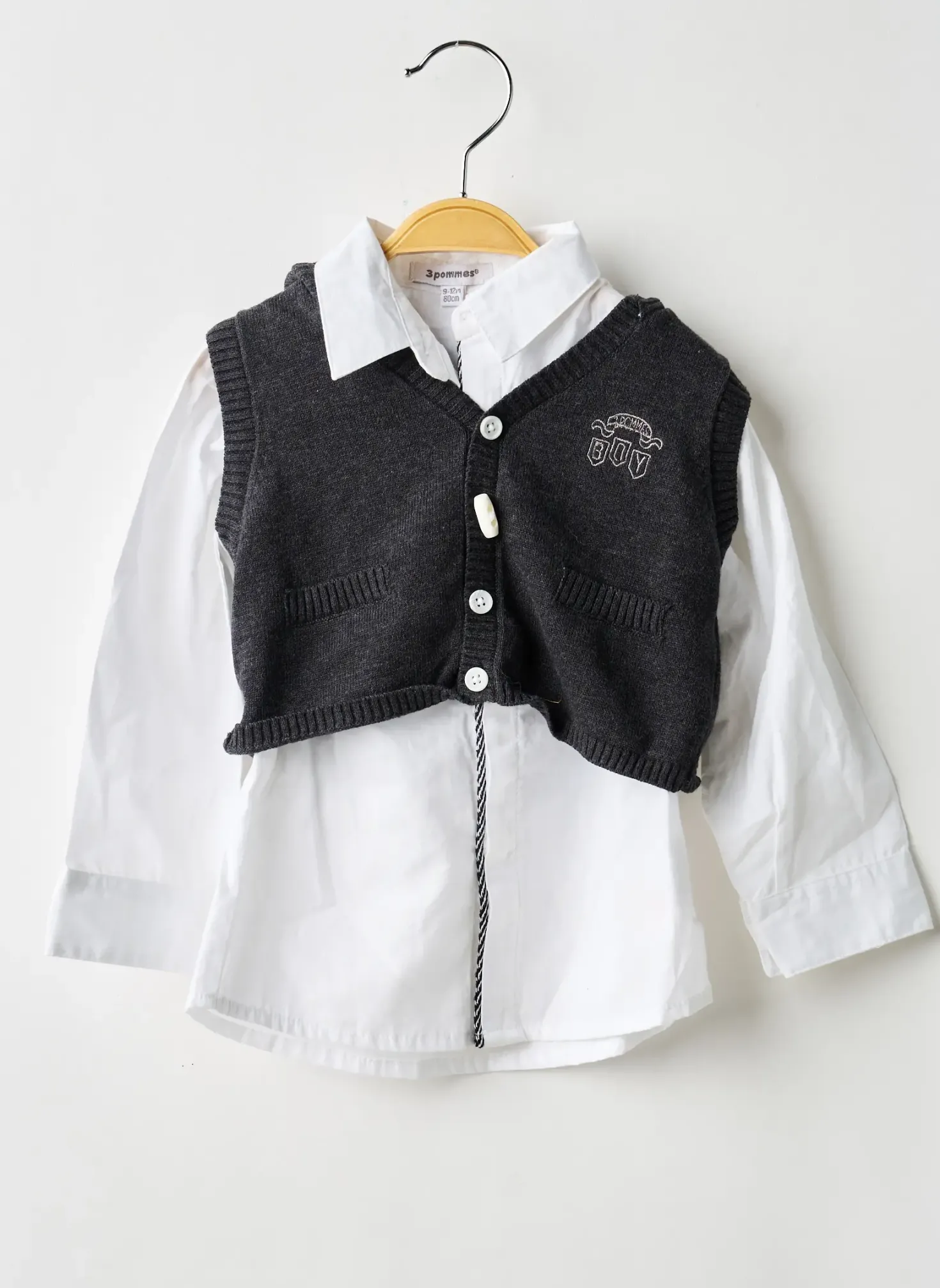 Chemise Manches Longues 3 Pommes Blanc
