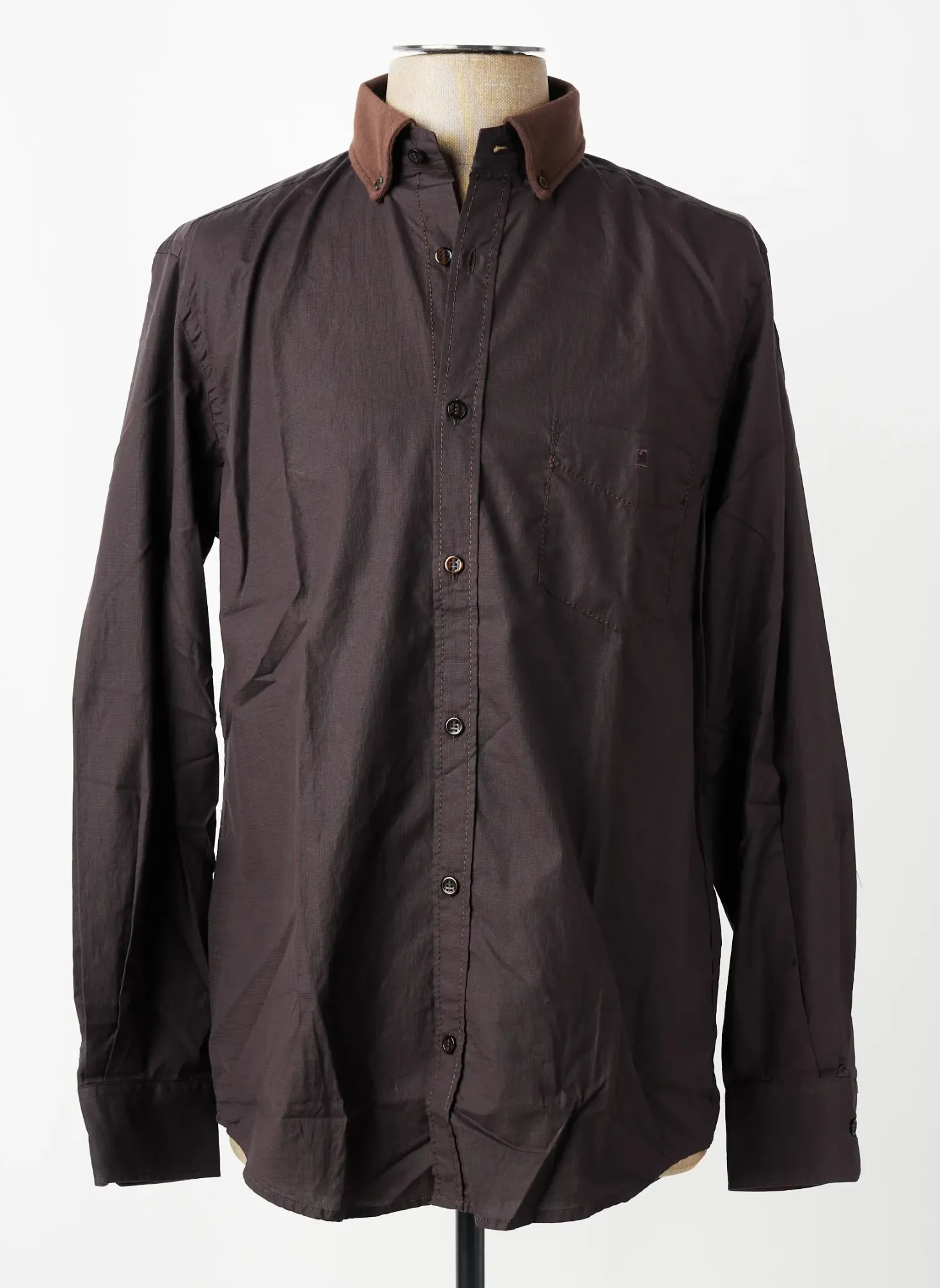 Chemise Manches Longues Serge Blanco Marron