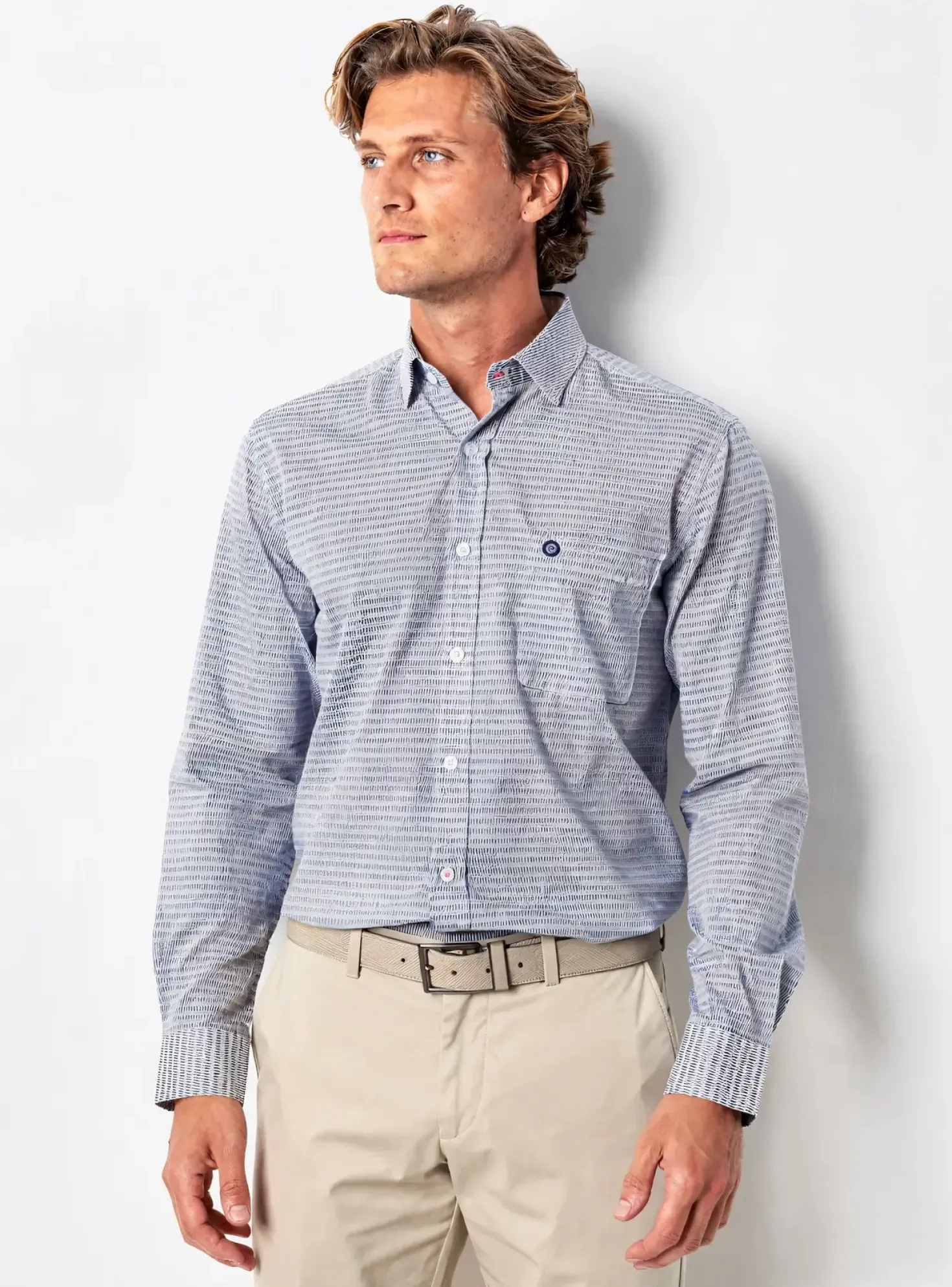Chemise Manches Longues Serge Blanco Bleu
