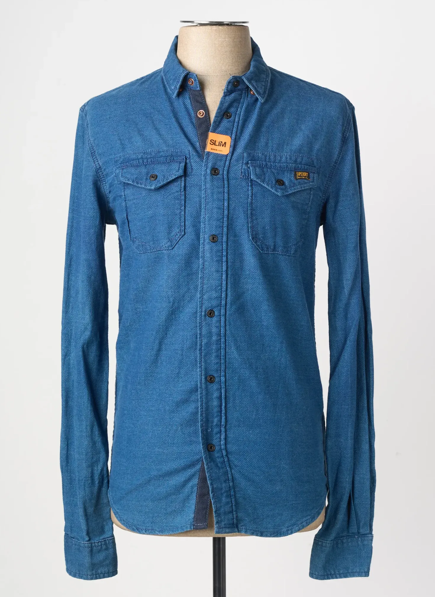 Chemise Manches Longues Superdry Bleu