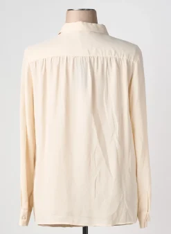 Chemisier Devernois Beige Manches Longues