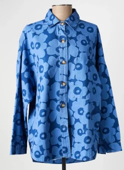 Chemisier Emi-jo Bleu Manches Longues