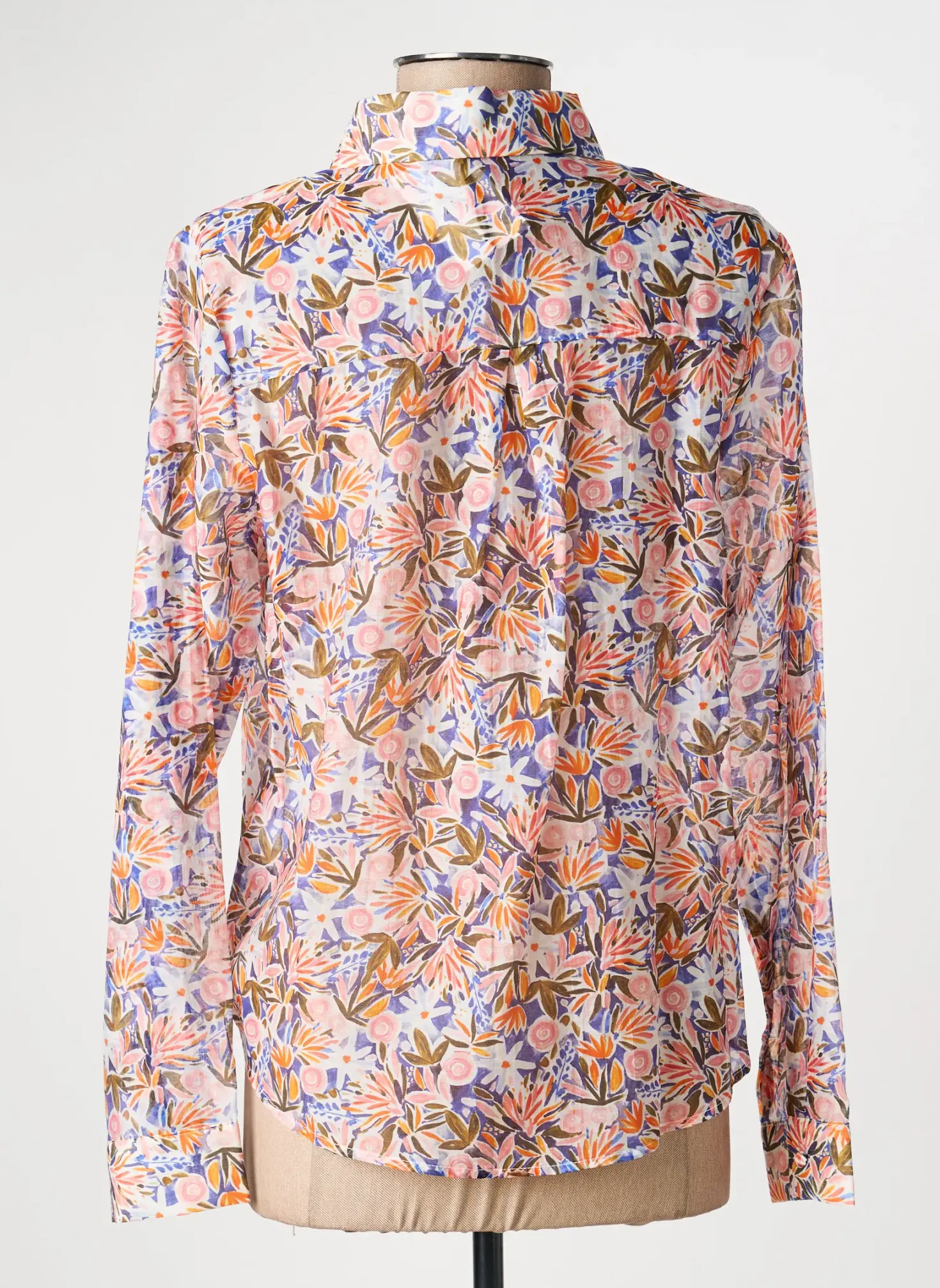 Chemisier Emi-jo Rose Manches Longues