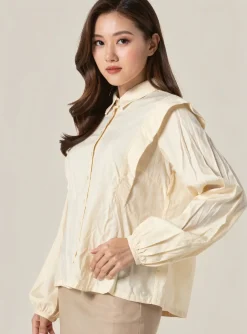 Chemisier Grace & Mila Beige Manches Longues