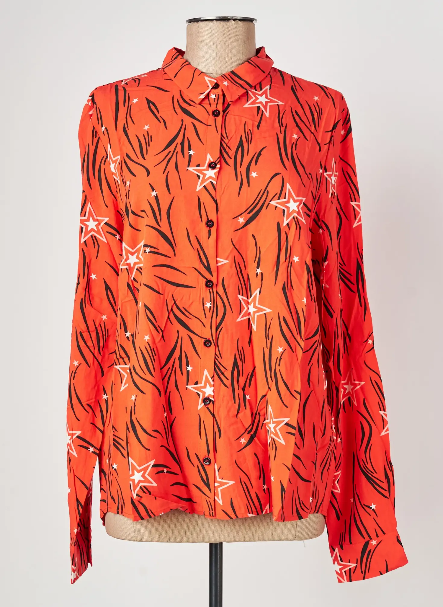 Chemisier I.code (by Ikks) Orange Manches Longues