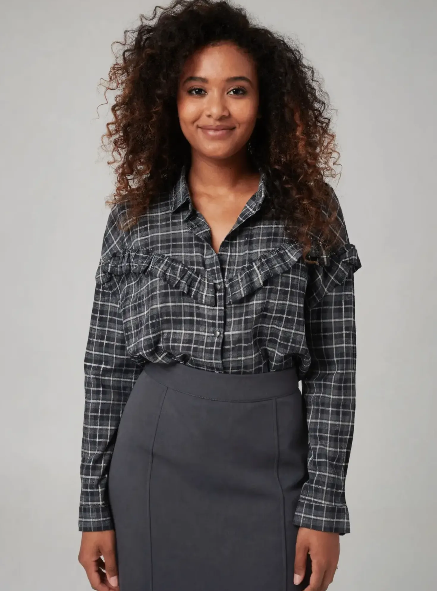 Chemisier Ikks Gris Manches Longues