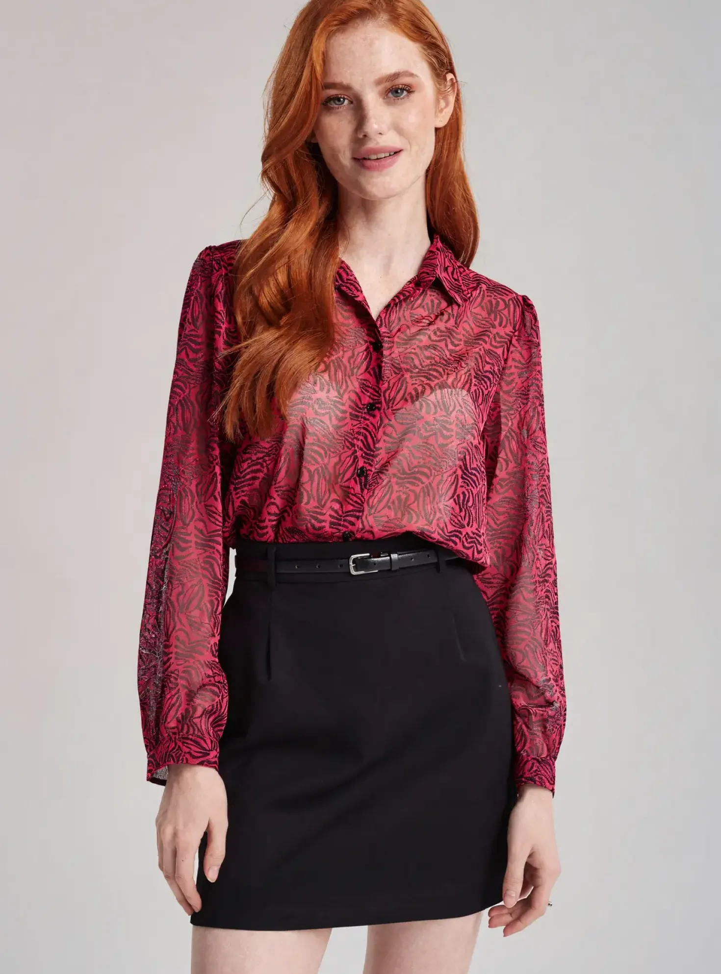 Chemisier Ikks Rose Manches Longues