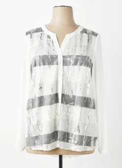 Chemisier Meri & Esca Blanc Manches Longues