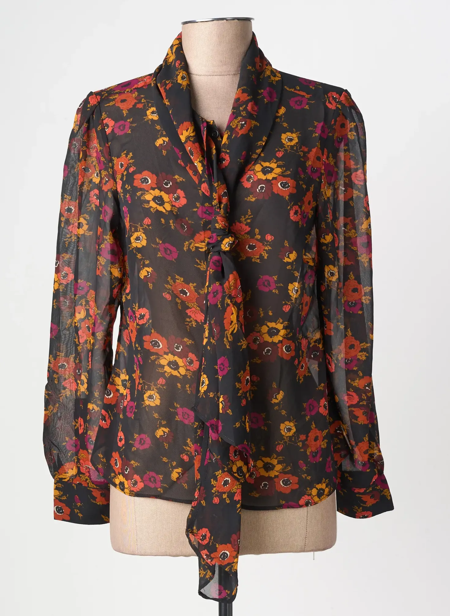 Chemisier Molly Bracken Noir Manches Longues