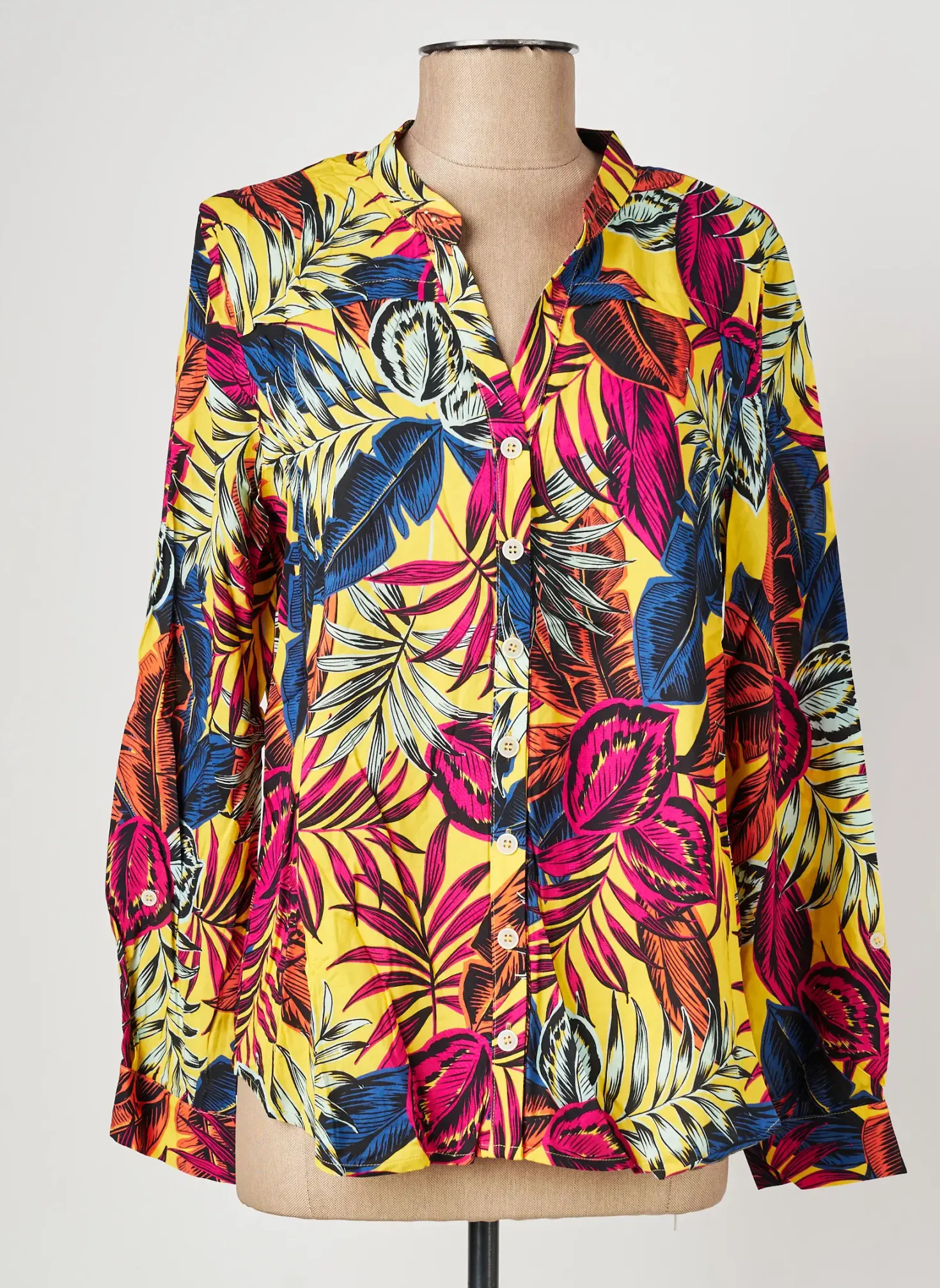 Chemisier One Step Jaune Manches Longues