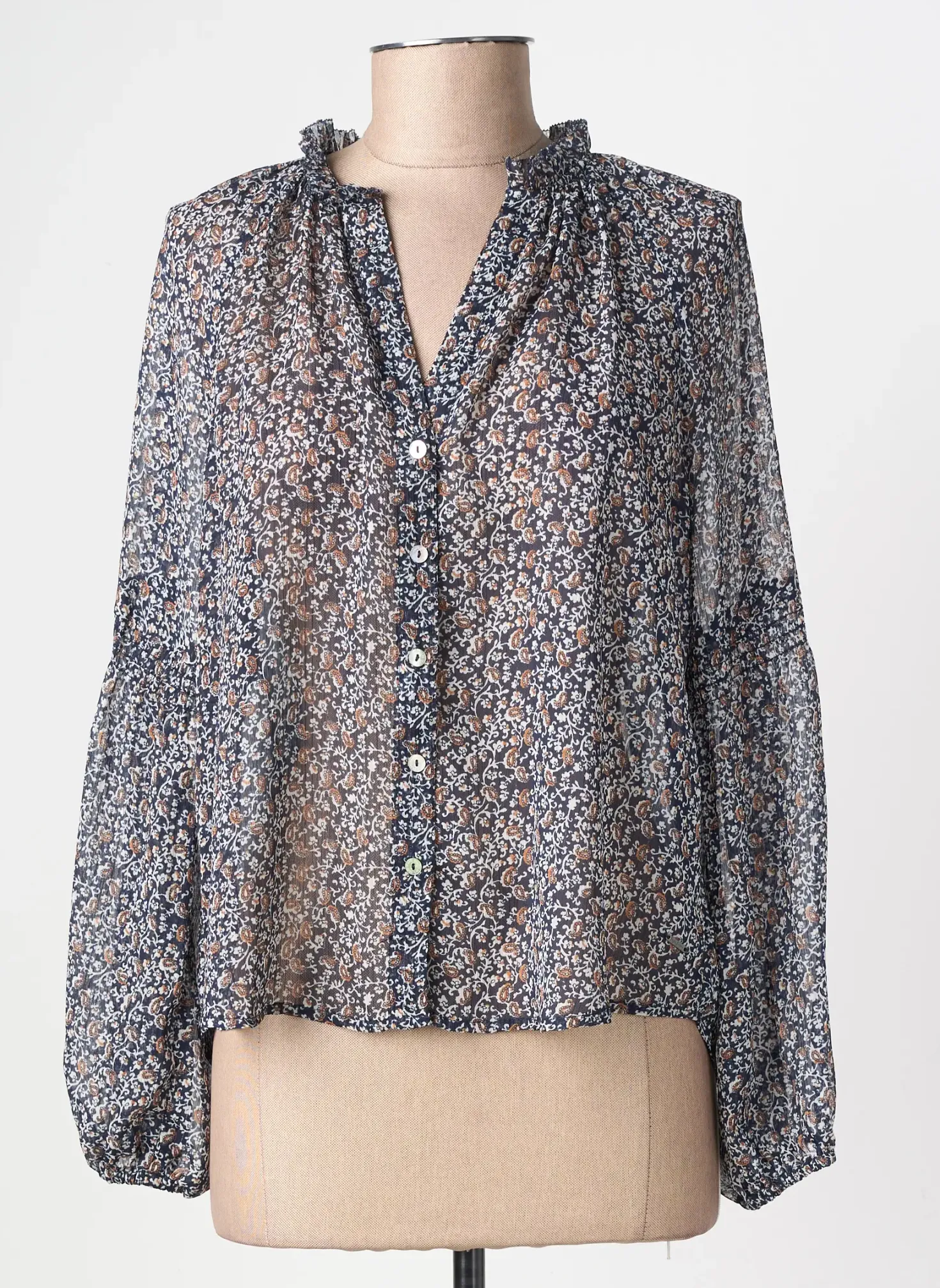 Chemisier Pepe Jeans Bleu Manches Longues