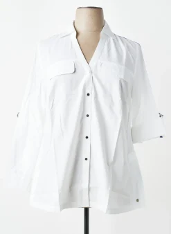Chemisier Sheego Blanc Manches Longues