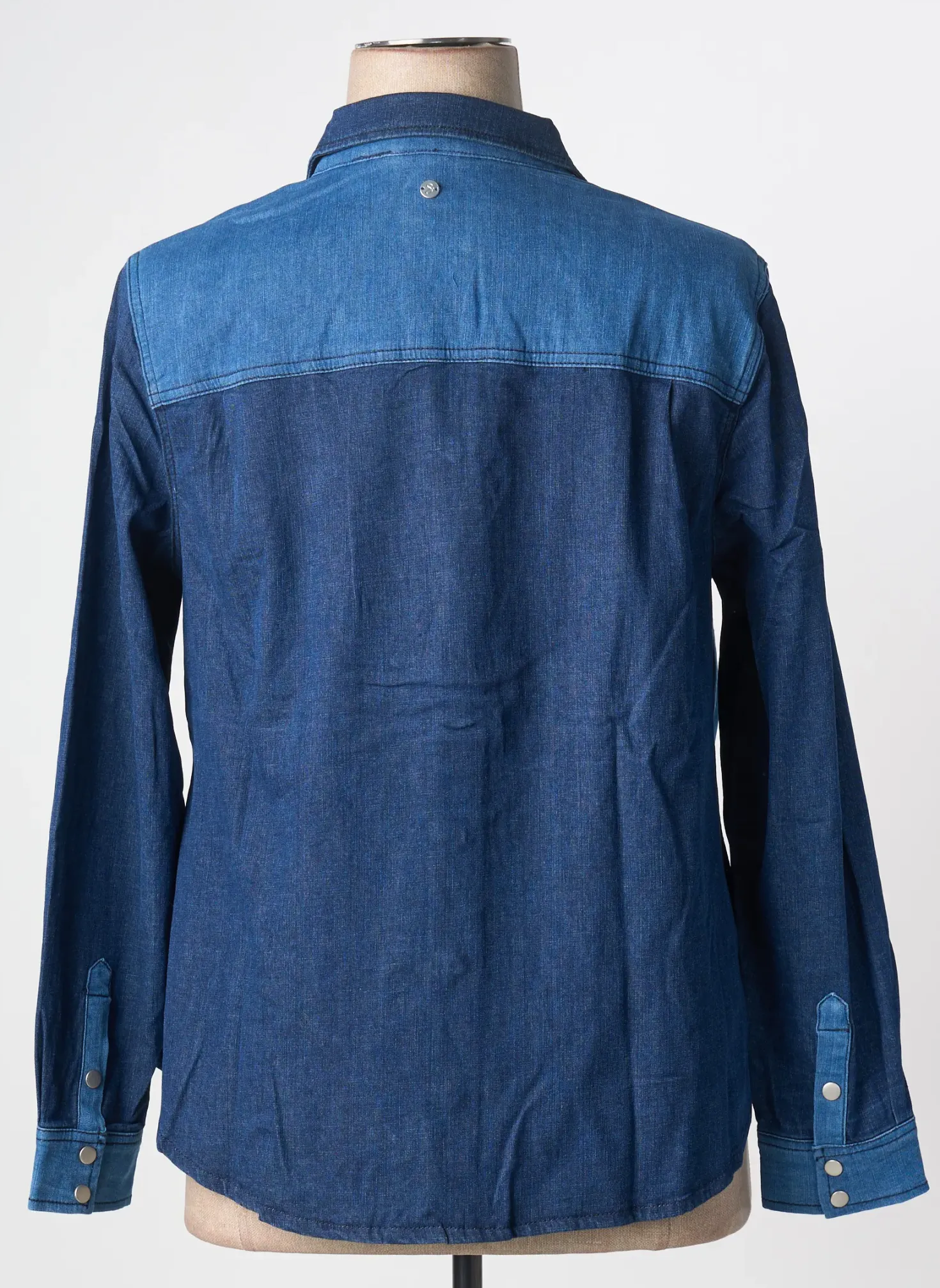 Chemisier Sheego Bleu Manches Longues