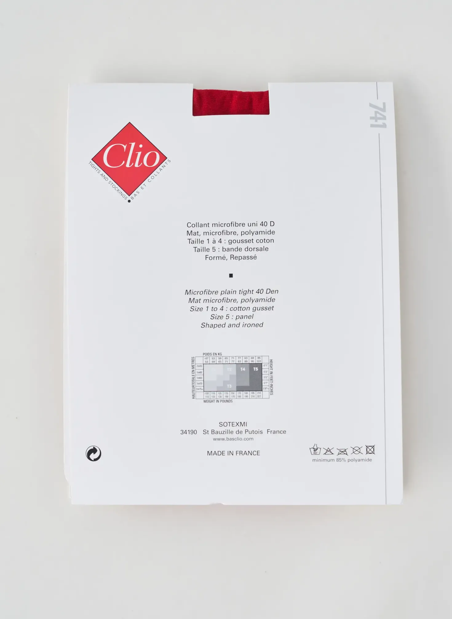 Collants Clio Rouge