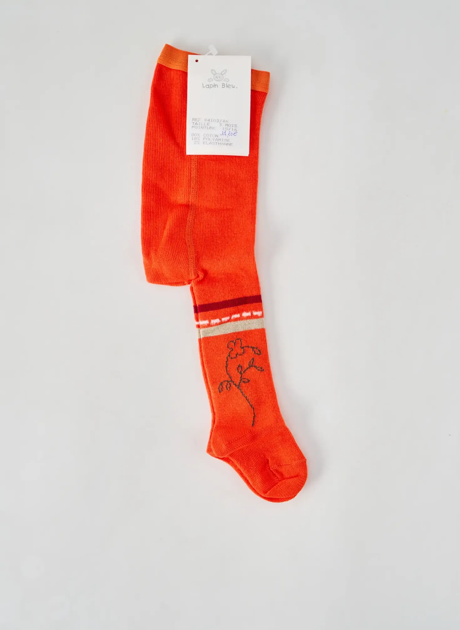 Collants Lapin Bleu Orange
