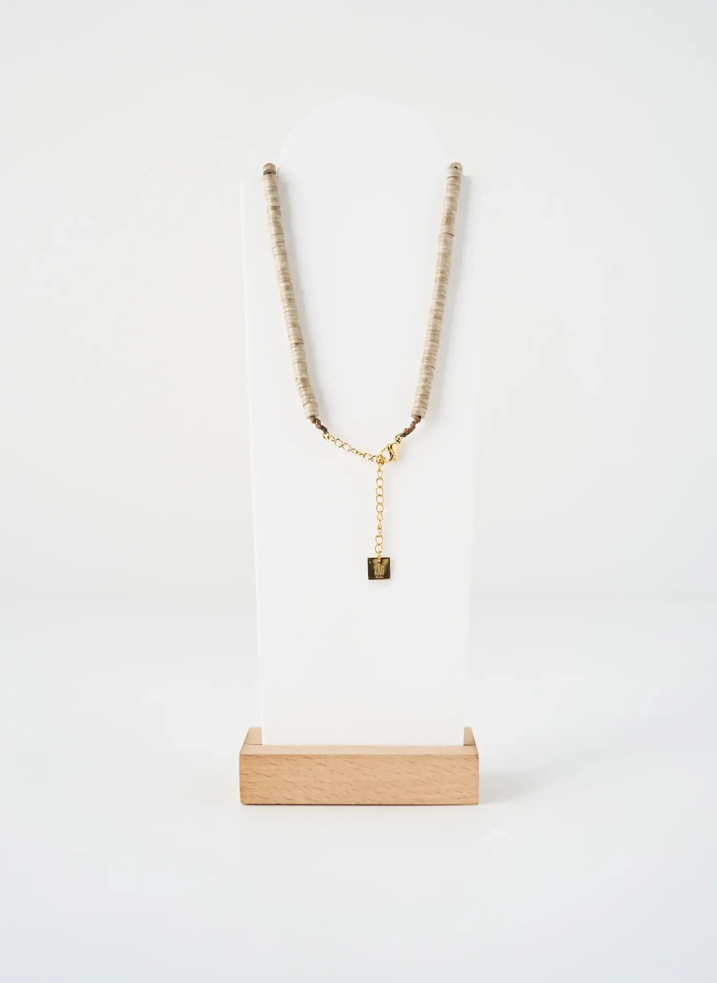 Collier Zag Beige