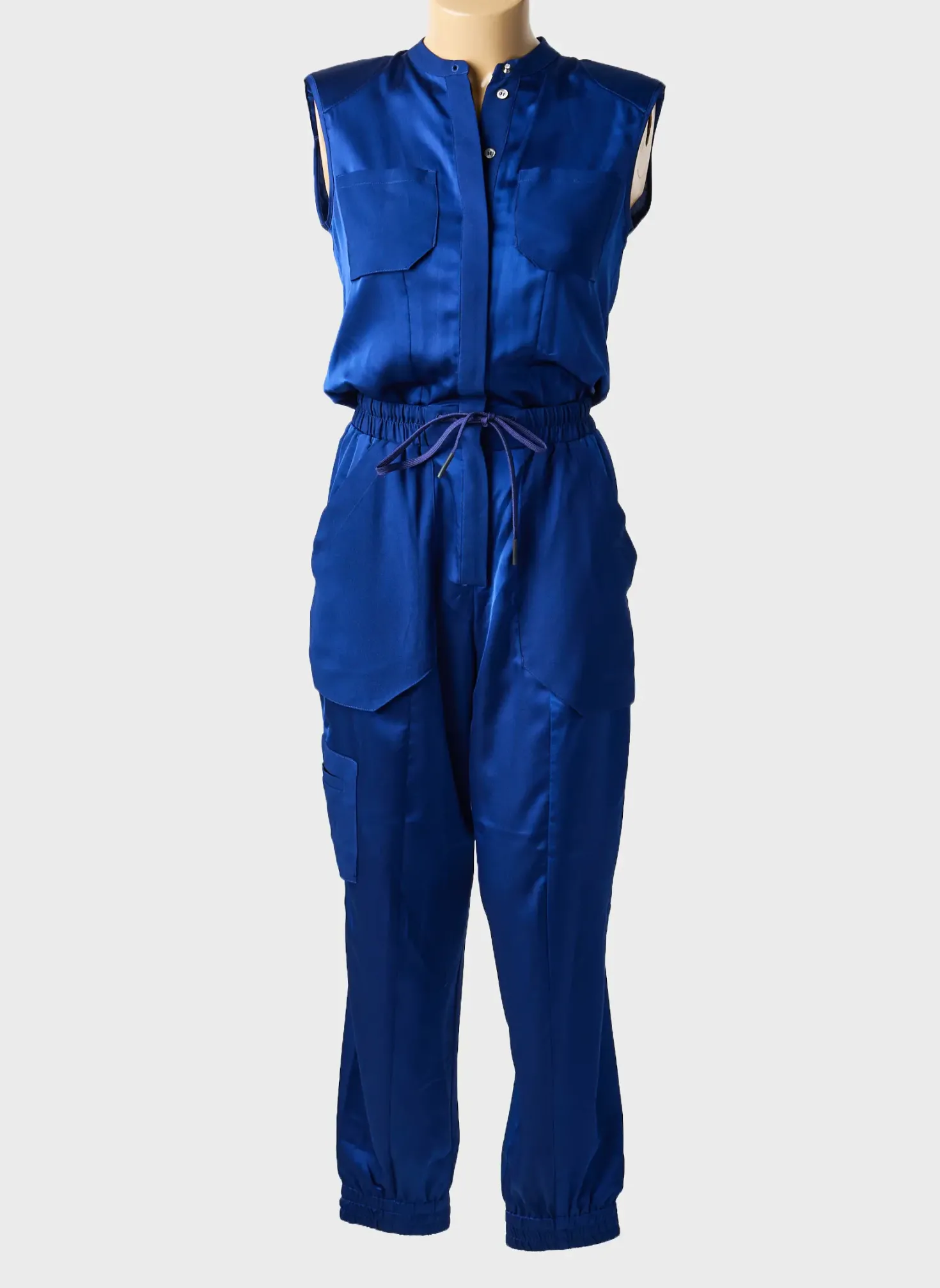 Combi-pantalon High Bleu Sans Manche