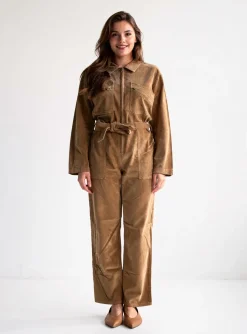Combi-pantalon La Petite Etoile Marron Manches Longues