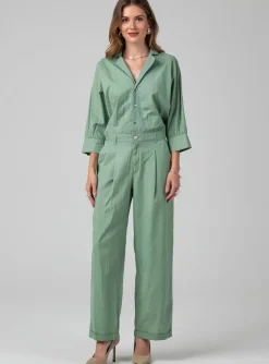 Combi-pantalon Leon & Harper Vert Manches Longues
