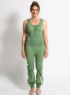 Combi-pantalon Les Poulettes Fitness Vert Sans Manche