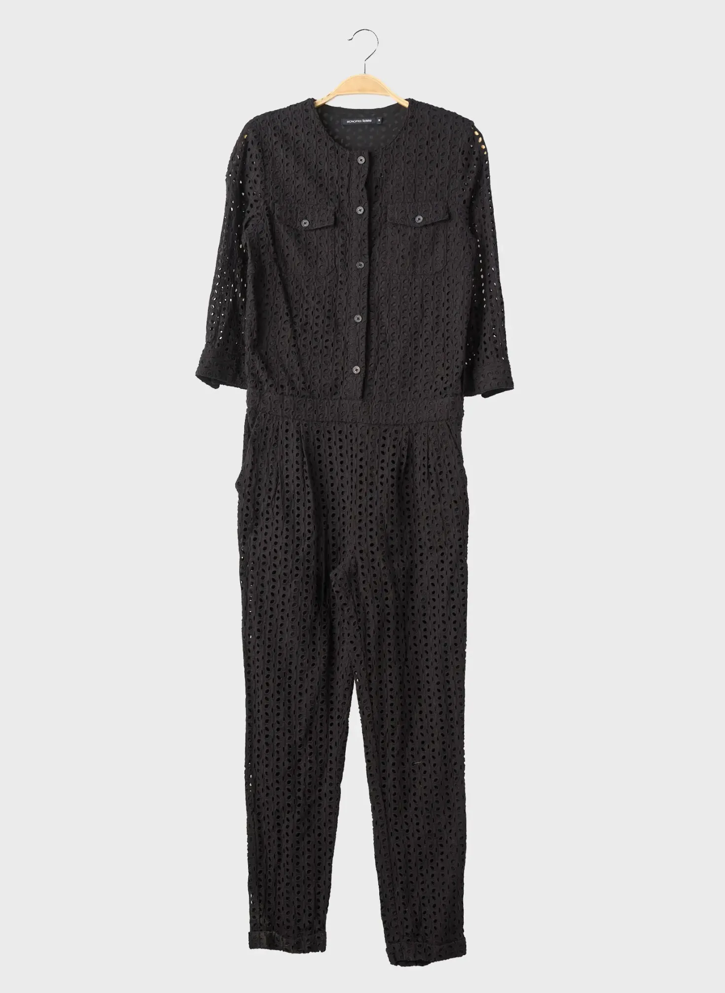 Combi-pantalon Monoprix Noir Manches 3/4