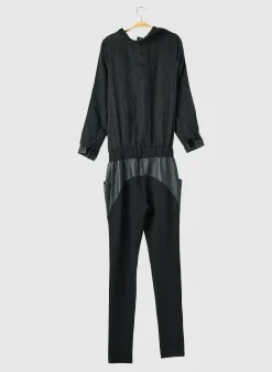 Combi-pantalon Nü Noir Manches Longues